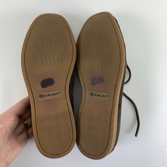 Ariat Giraffe Ruby Moc Loafer Leather Suede Fur Laces Slip On 10014141 Women 6.5 - Picture 10 of 14